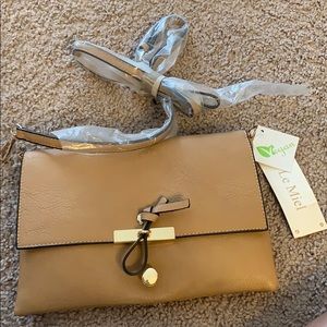 Vegan leather shoulder bag